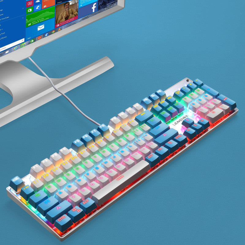 Teclado Punk luminoso, teclado para juegos de ordenador con cable USB