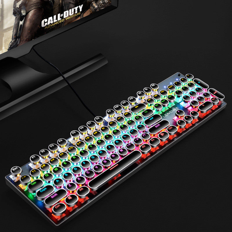 Teclado Punk luminoso, teclado para juegos de ordenador con cable USB