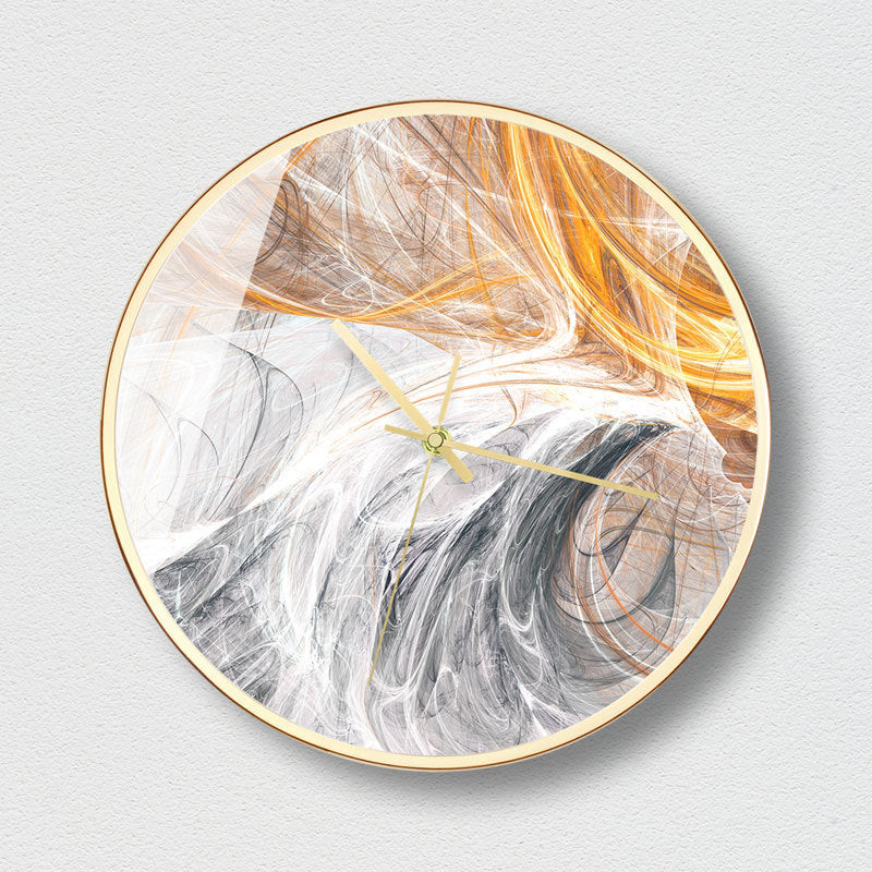 Horloge de mode en marbre, horloge artistique, horloge murale