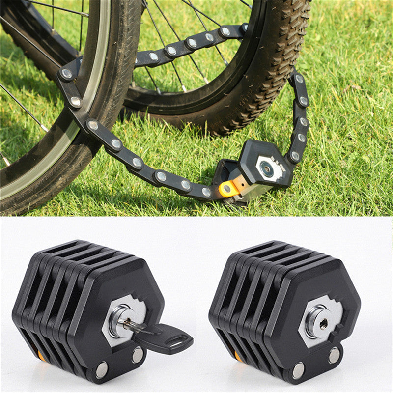 Serrure de vélo pliable avec 3 clés, antivol en alliage, forte sécurité, support de montage pliable pour chaîne de vélo