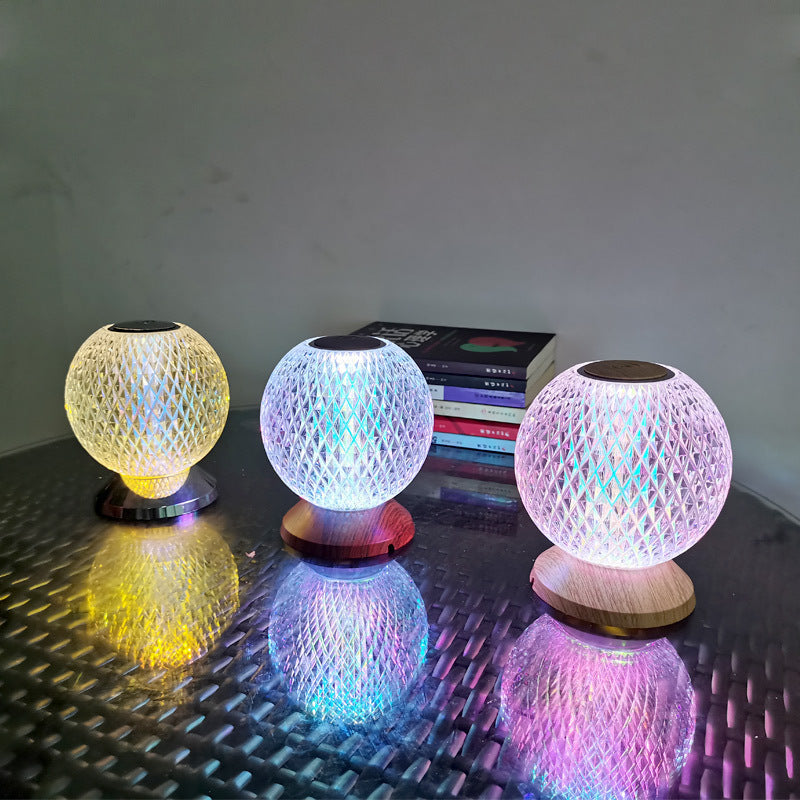 Lámpara LED para cabecera de cristal acrílico, Interruptor táctil RGB, lámpara de escritorio, decoración del hogar, dormitorio romántico, mesita de noche