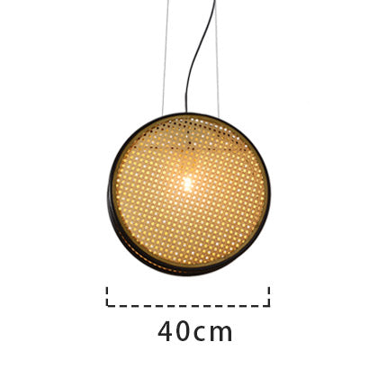 Lampes rétro créatives en rotin pour lustre de restaurant