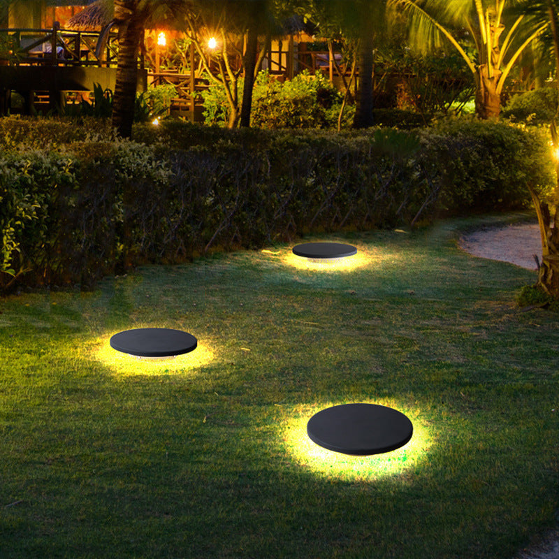 Lámpara con forma de piedra negra respetuosa con el medio ambiente, luz Led para jardín