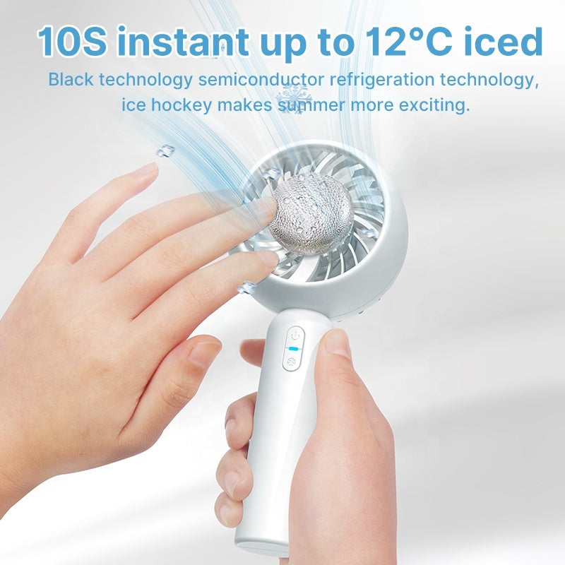 New Iced Semiconductor Refrigeration Fan Mini Silent Portable Desktop Handheld Turbo Outdoor Fan