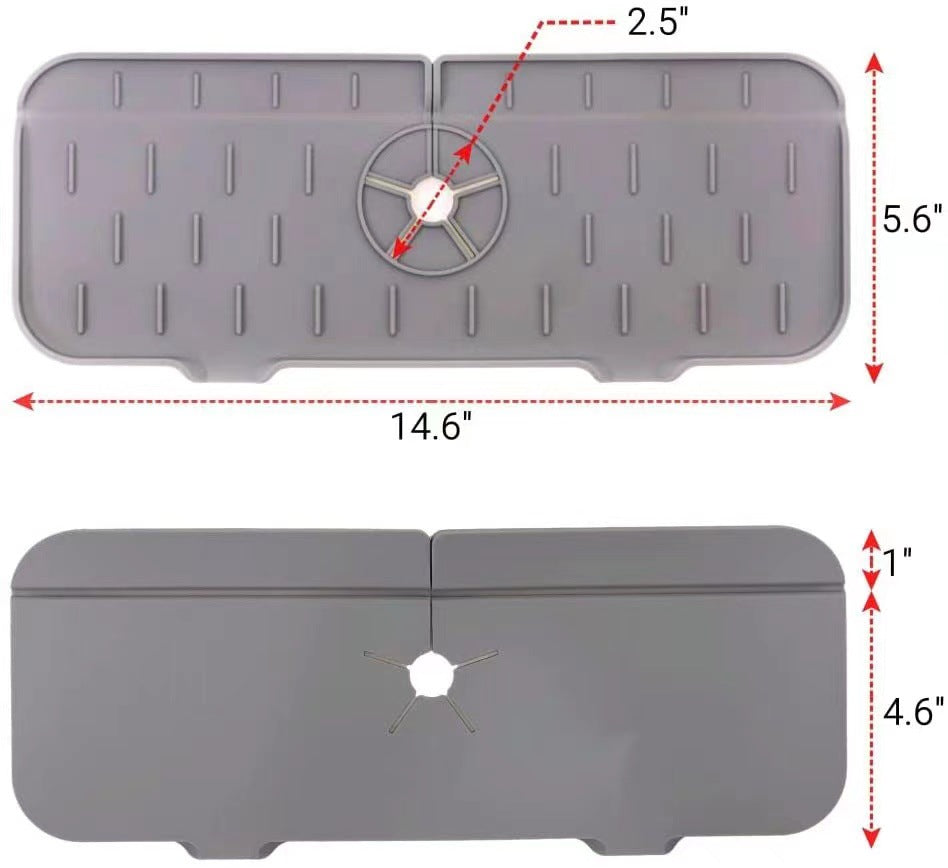 Alfombrilla absorbente para grifo de silicona para cocina, protector contra salpicaduras para fregadero, protector de encimera para baño y cocina