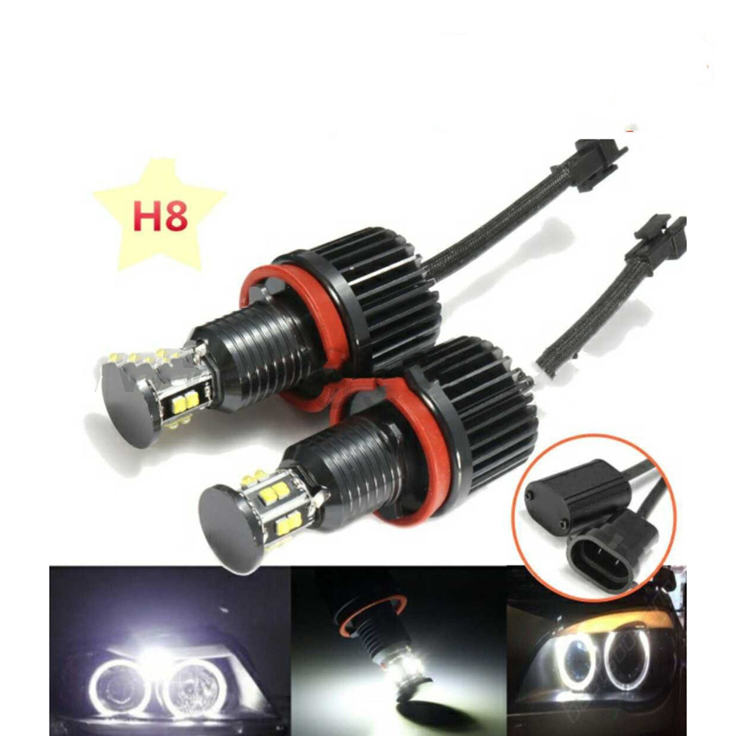 LED Suitable For Baodeng LED Angel Eyes 6 Sides 12 Lamp Beads E92 120W LED Light