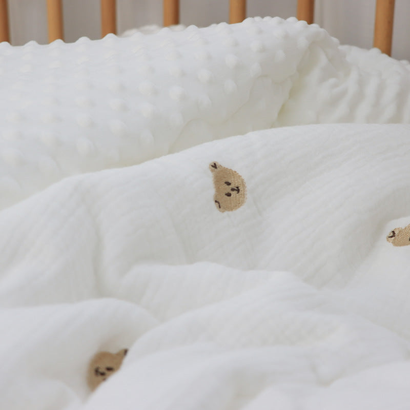 Couette en gaze et duvet de haricots froissés en pur coton pour enfants