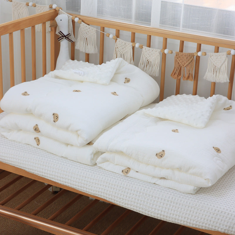 Couette en gaze et duvet de haricots froissés en pur coton pour enfants