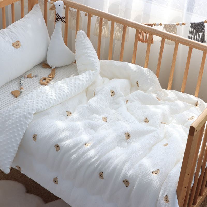 Couette en gaze et duvet de haricots froissés en pur coton pour enfants