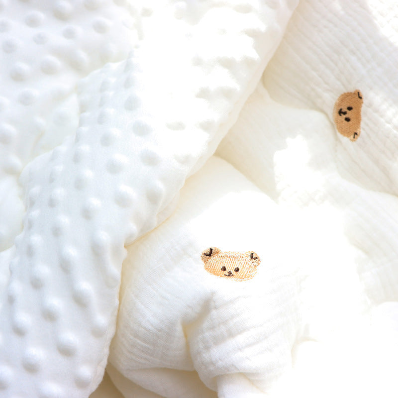 Couette en gaze et duvet de haricots froissés en pur coton pour enfants