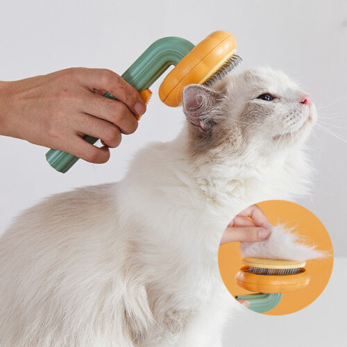 Brosse à citrouille pour animaux de compagnie, brosse de toilettage autonettoyante pour chiens, chats, chiots, lapins, brosse de toilettage pour chat, élimine en douceur le sous-poil lâche, tapis, brosse à poils emmêlés