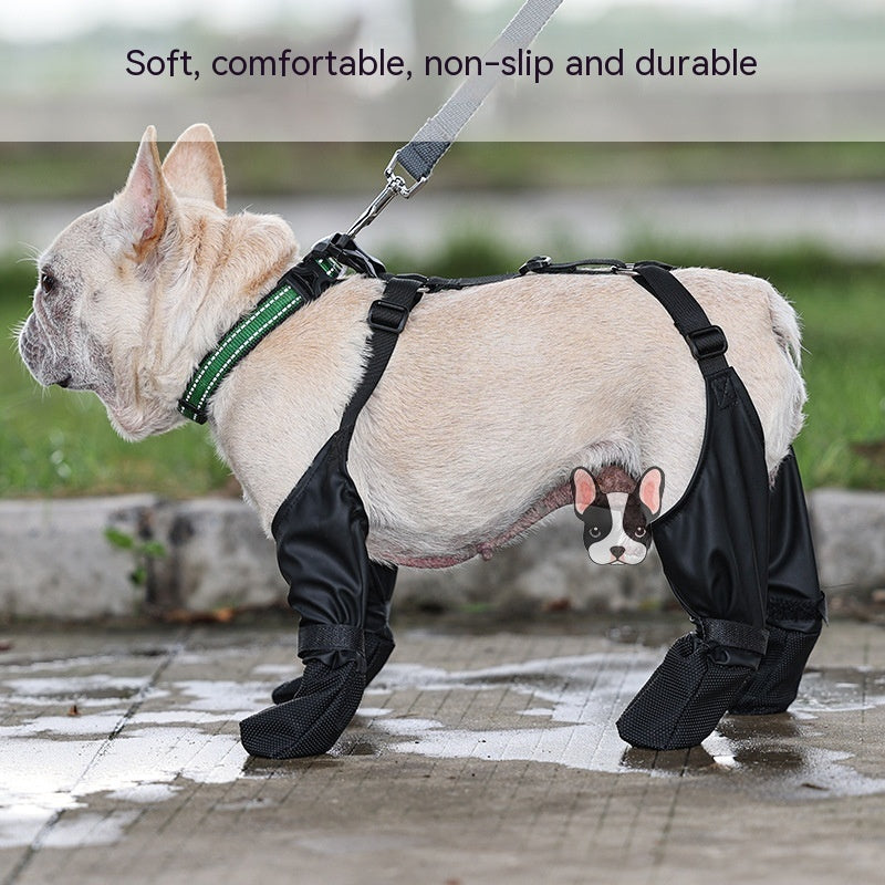 Chaussures imperméables pour chiens, bottes réglables pour animaux de compagnie, chaussures respirantes pour la marche en plein air, chaussures françaises souples pour animaux de compagnie, protection des pattes, produits pour animaux de compagnie