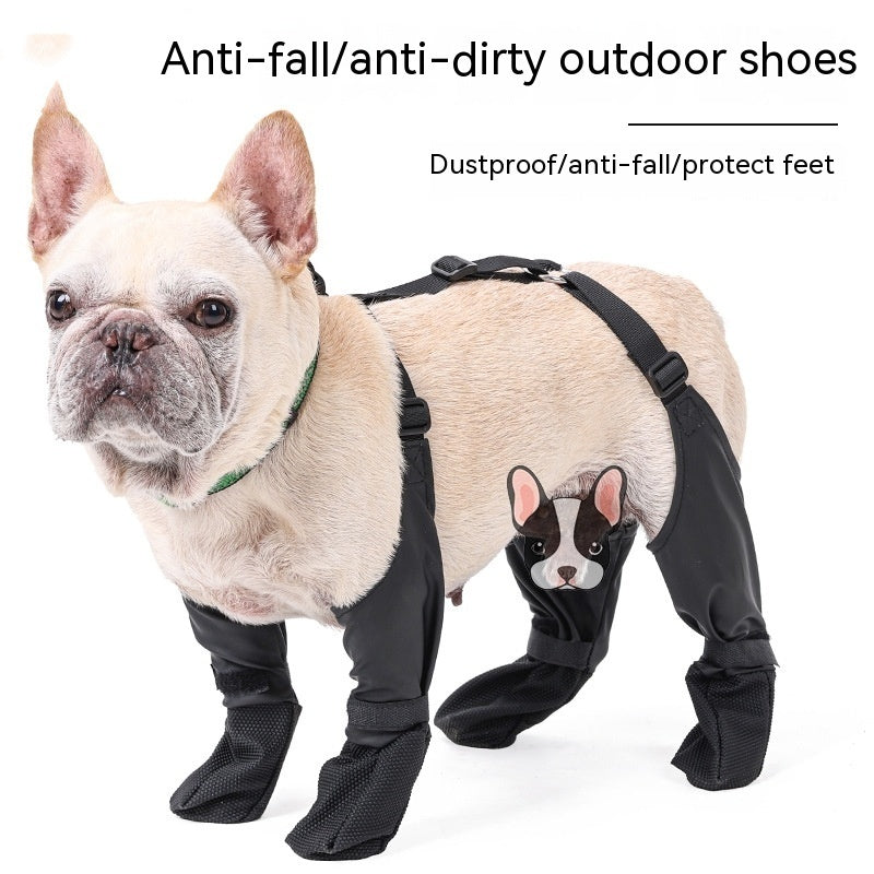 Chaussures imperméables pour chiens, bottes réglables pour animaux de compagnie, chaussures respirantes pour la marche en plein air, chaussures françaises souples pour animaux de compagnie, protection des pattes, produits pour animaux de compagnie