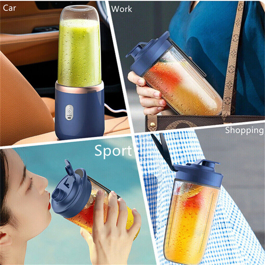 Electric Juice Maker Portable Blender Smoothie Mini Juicer Fruit Machine 400ml