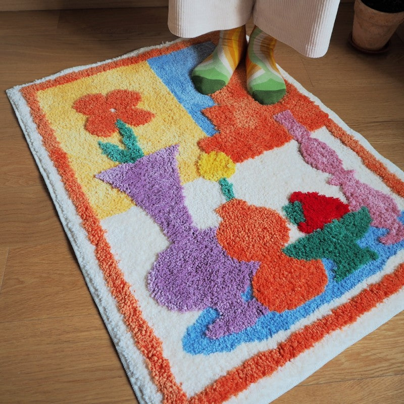 Vase d'art en peluche, Illustration, tapis pour la maison