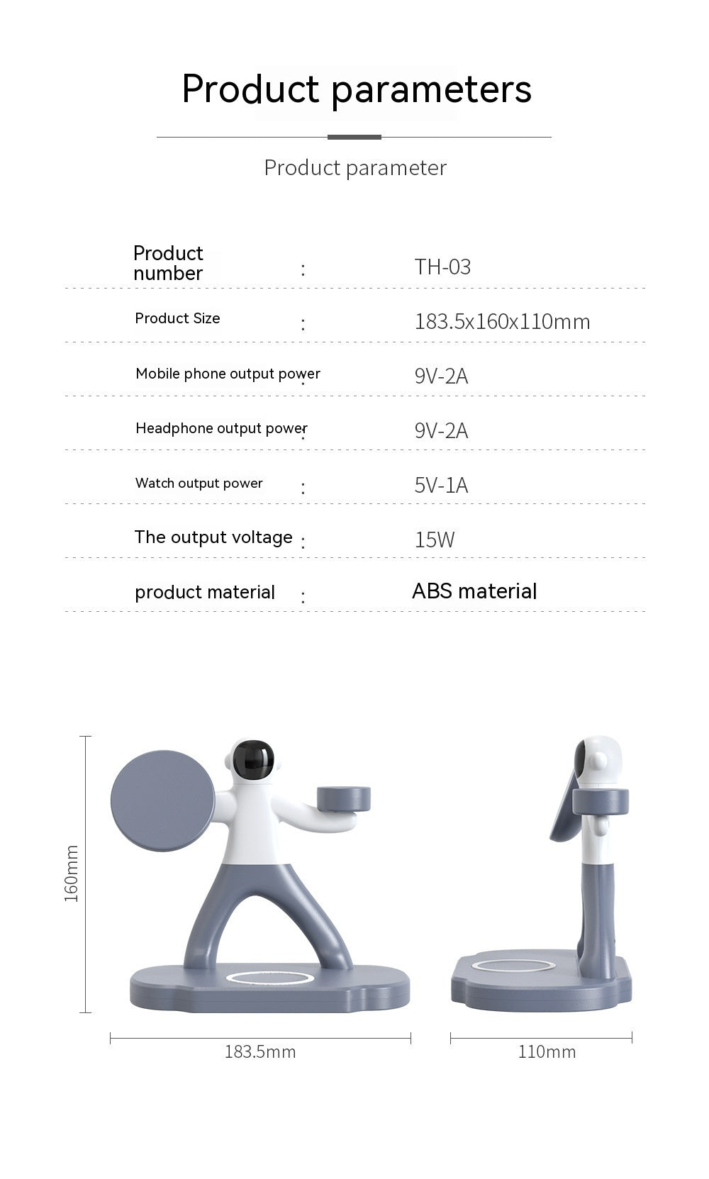 Chargeur magnétique sans fil trois en un double téléphone portable 15W Charge rapide