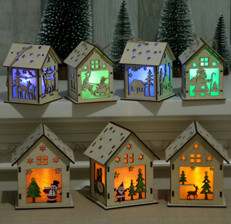 Décoration de Noël en bois avec lumière LED