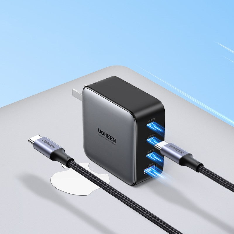 Tête de chargeur en nitrure de gallium 100W, prise de charge rapide multi-ports PD