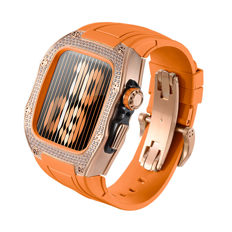 Montre en acier inoxydable, coque de protection en diamant modifiée