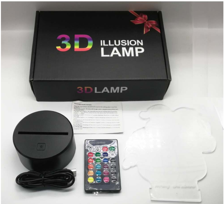 Lumière visuelle Panda 3D veilleuse