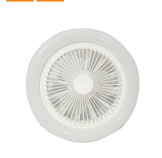 Ventilateur de plafond rond télécommandé de 26cm, avec lampe LED E27, 30W, ventilateur suspendu, pour la maison, la chambre à coucher, le bureau, ventilateur de refroidissement de l'air