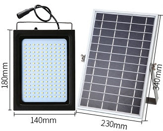 Projecteur solaire à large faisceau, avec frais d'électricité annuels, éclairage rural de toit, de balcon, de jardin et de rue