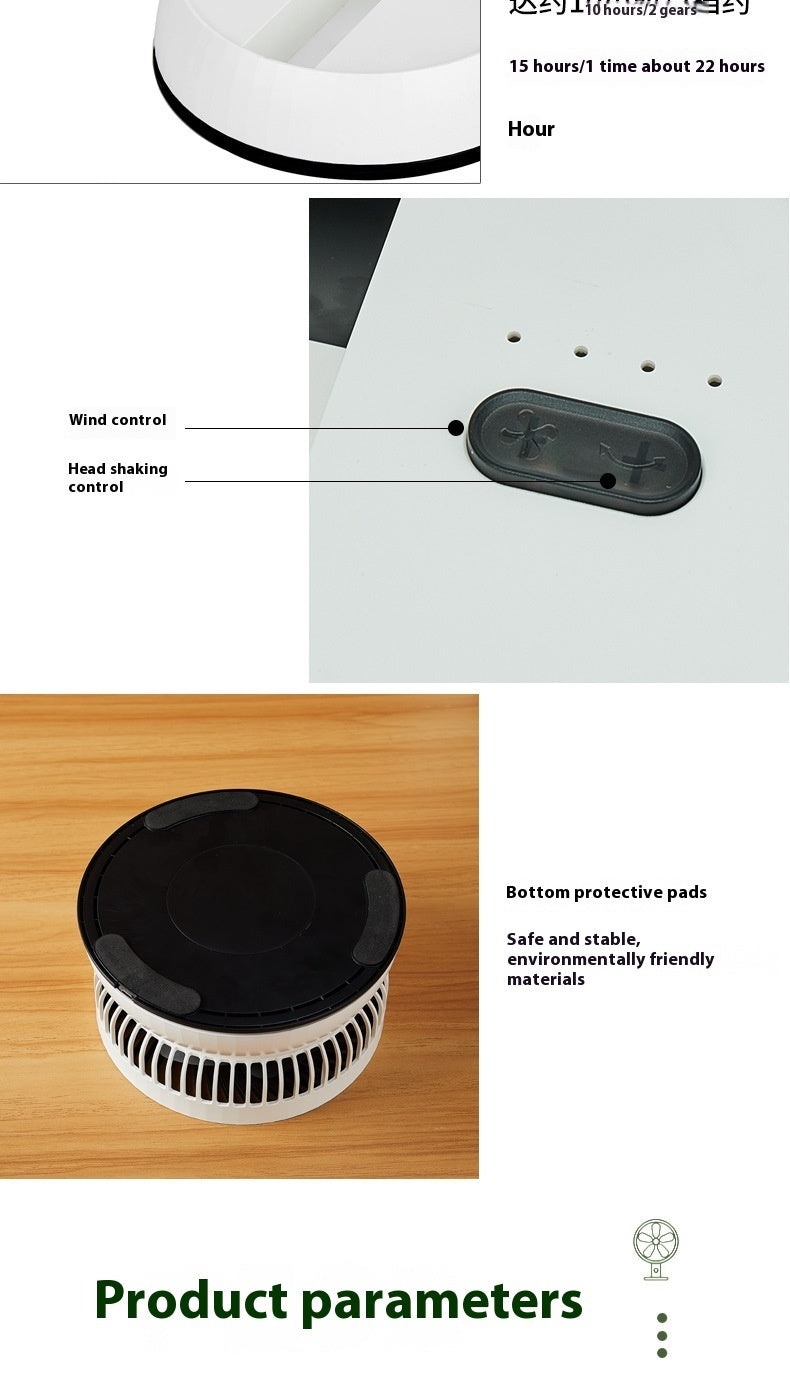 Ventilador silencioso USB retráctil con cabezal móvil retráctil de escritorio con Control remoto plegable