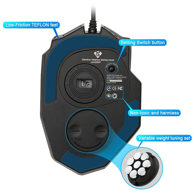 Souris de jeu rétroéclairée RVB