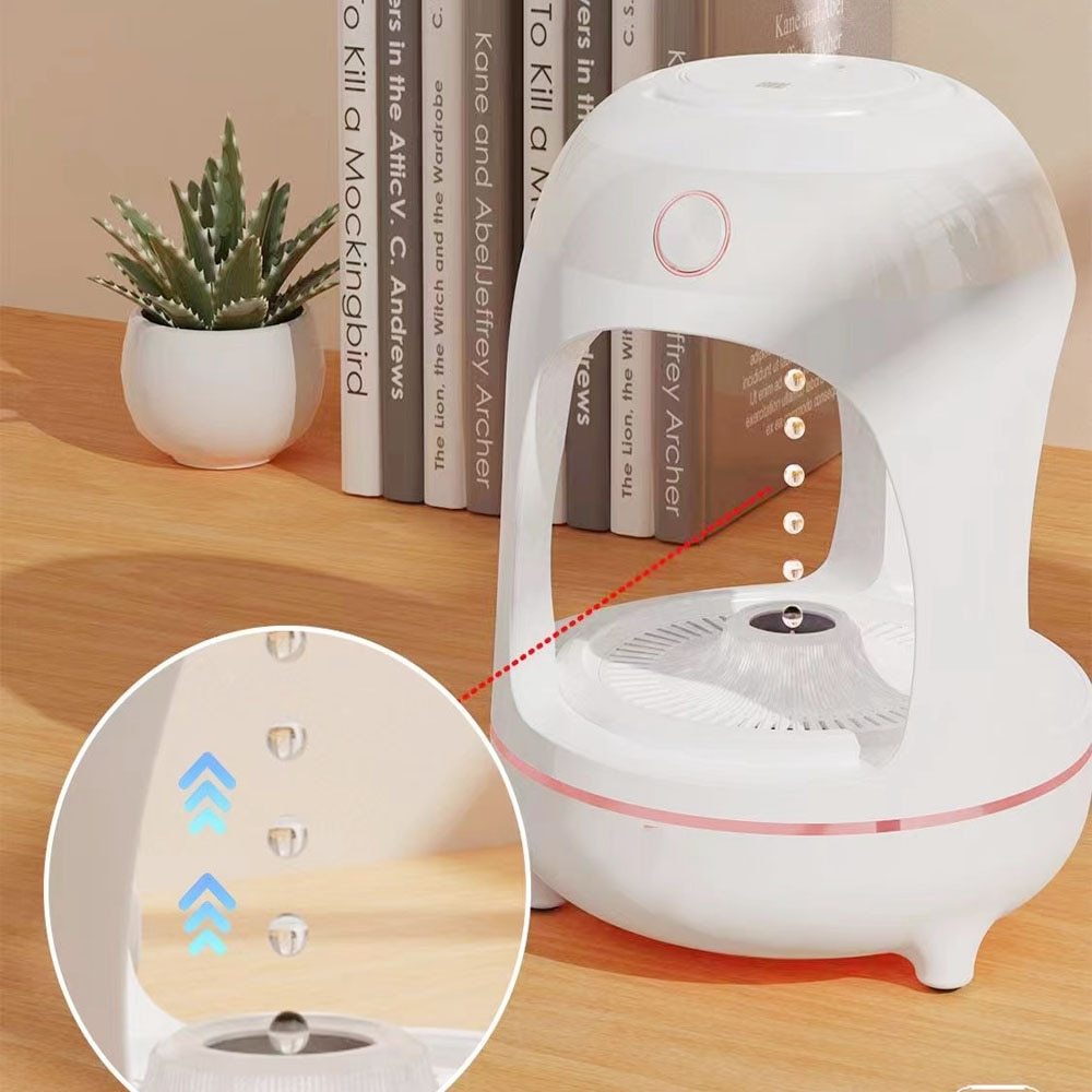 Humidificador de gotas de agua levitantes antigravedad, fuente de agua, luz LED nocturna, purificación de aire, atomización, lámpara decorativa para escritorio