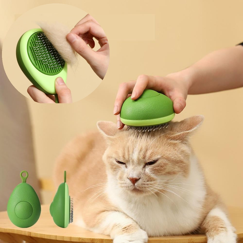 Peine creativo para el cuidado de gatos, cepillo de masaje portátil, raspador de pelo flotante con un solo botón, accesorios para herramientas de autolimpieza para perros y gatos