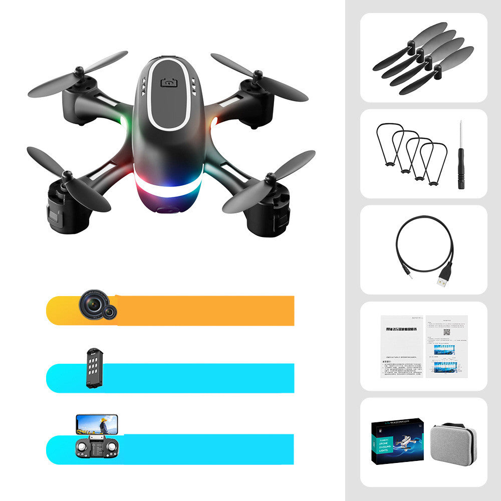 Mini avion télécommandé à LED dégradé de photographie aérienne