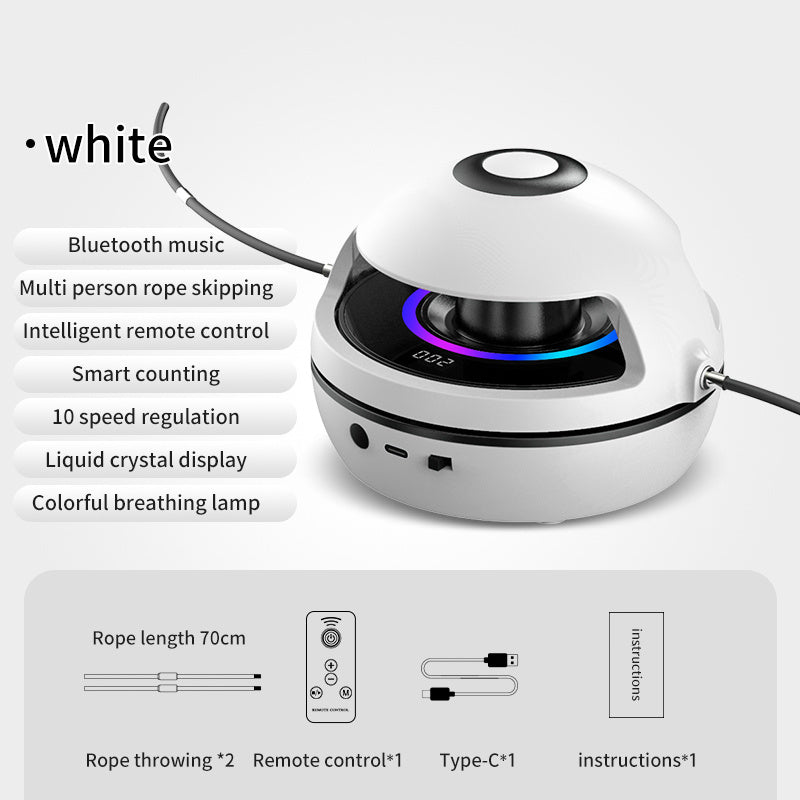 Machine à sauter de corde intelligente, Machine à sauter intelligente, réglage de la vitesse à 10 niveaux, lumière Led à sept couleurs, fonction musicale sans fil