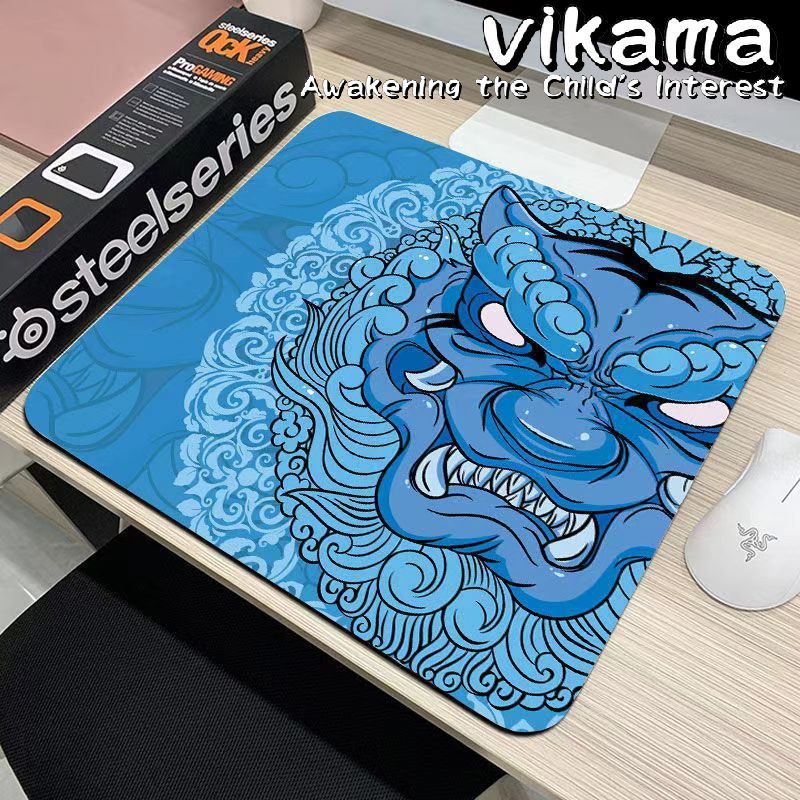 Chinese Waking Lion Style Diatomite Mouse Pad, Personal Use Gaming Chicken CS-GO Pad Bottom Non-slip Washable Rubber Pad