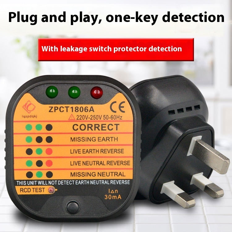 Leakage Plug Polarity Detection Ground Line Current Detection Electroscope Socket Tester