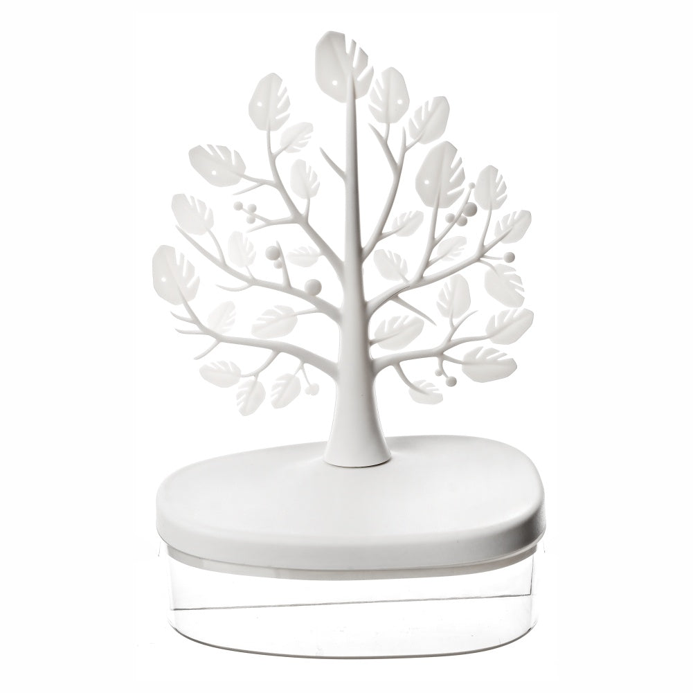 1pc Creative Tree Jewelry Storage Box - Desktop Cosmetics Display Box, Dustproof Plastic Storage Container For Jewelry, Small Items And Cosmetics, Multi-functional Storage Organizer, Desktop Decor