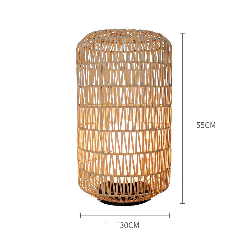 Villa Garden Balcony Rattan Waterproof Floor Lamp