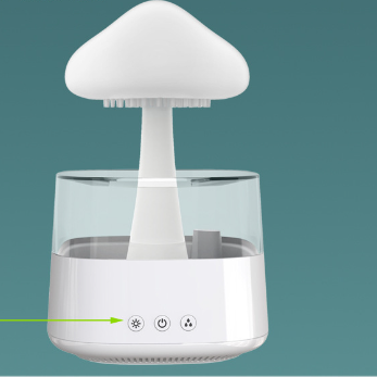 Humidificador ultrasónico de nube y lluvia, máquina de aromaterapia con luz de siete colores, grano de madera