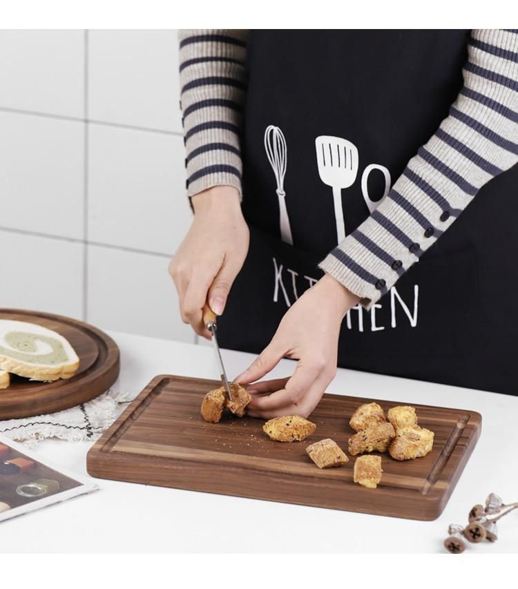 Planche à découper en bois de noyer noir, plateau entier créatif, planche à découper les fruits, blocs à découper en bois pour la cuisine