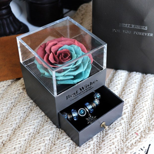 Eternal Flower Rose Jewelry Box for Birthday Presents Valentines Day Wedding Gift