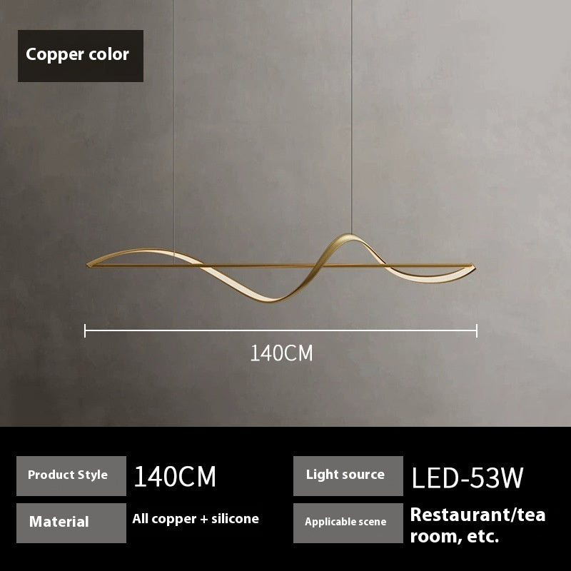 All Copper Minimalist Living Room Chandelier Modern Light Luxury Creative Chandelier