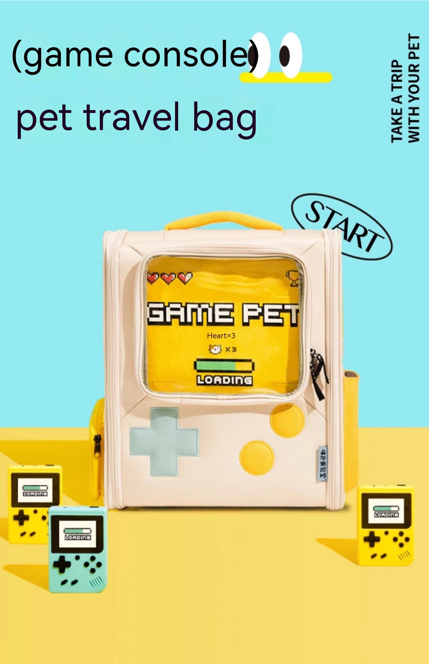 Game Console Retro Style Pet Cat Bag Portable Out Backpack Foldable Large Capacity Dogs And Cats Travel Nest