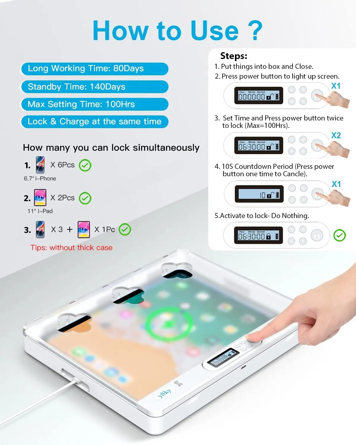 Boîte de synchronisation pour téléphone portable, gestion du temps, autodiscipline