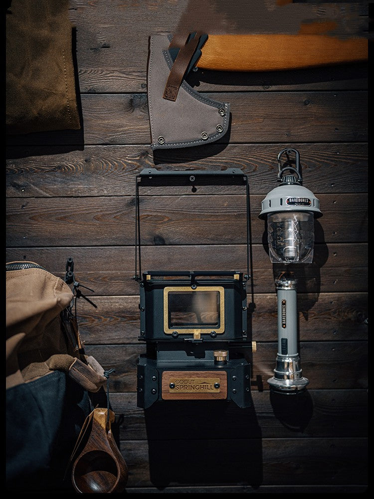 Lampe en verre de Camping, Mini poêle pour faire bouillir le thé