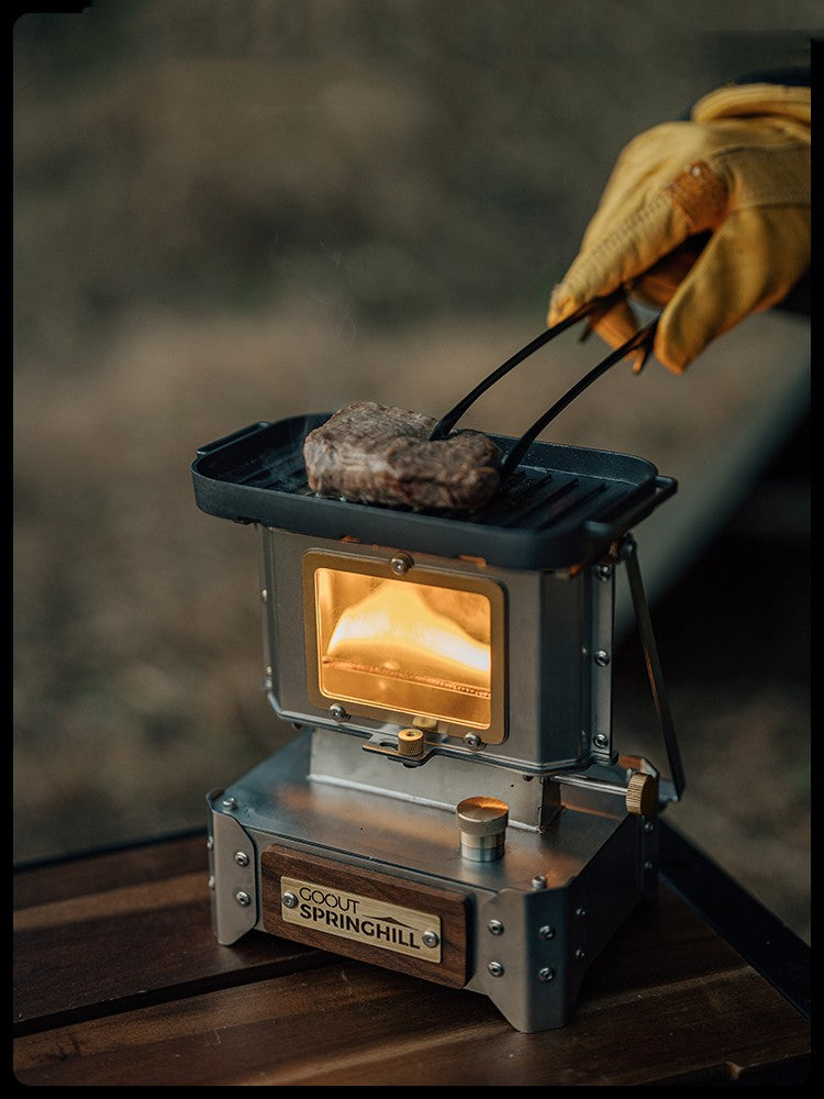 Lampe en verre de Camping, Mini poêle pour faire bouillir le thé