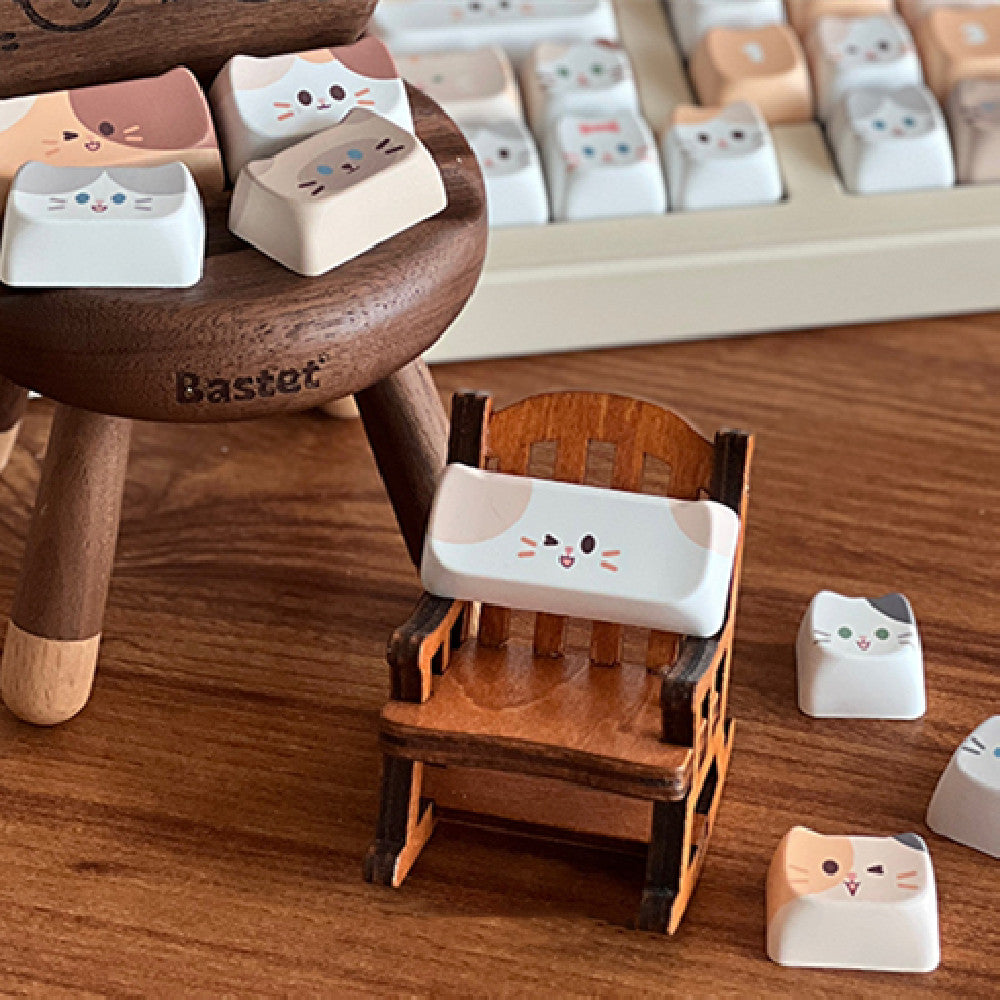 Cat Keycap Heat Sublimation Process PBT Material