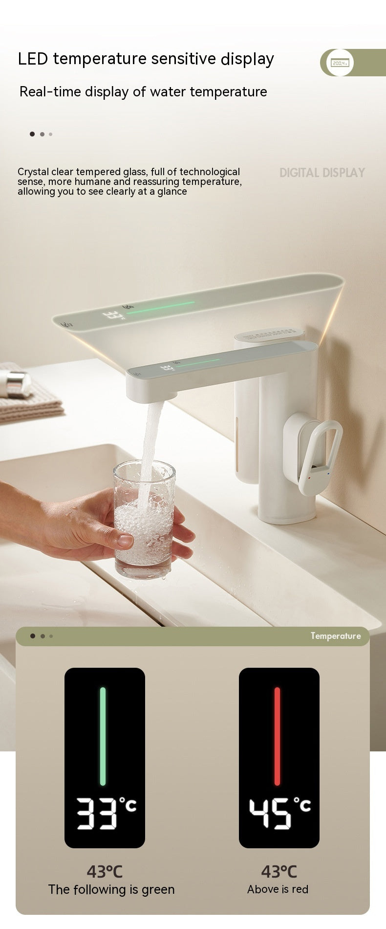 Intelligent Induction Temperature Display Hot And Cold Faucet