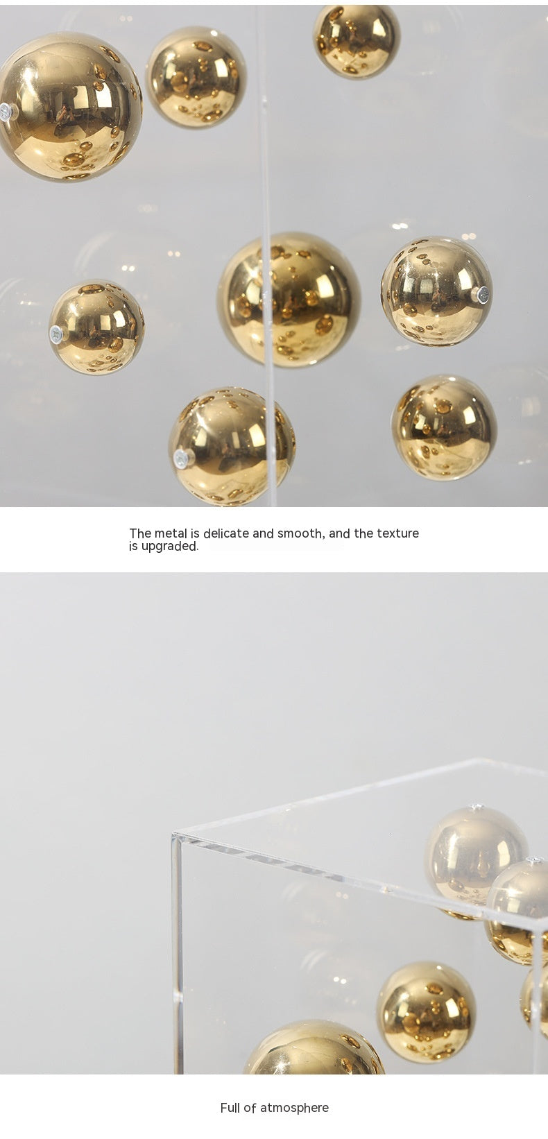 Creative Acrylic Metal Molecular Ball Light Luxury Ornaments