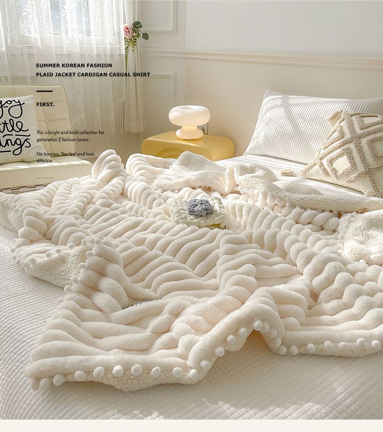 Couverture Angora épilée, couverture de sieste pour canapé