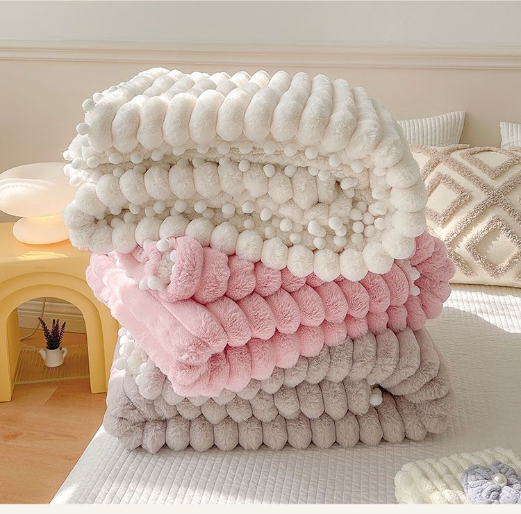 Couverture Angora épilée, couverture de sieste pour canapé