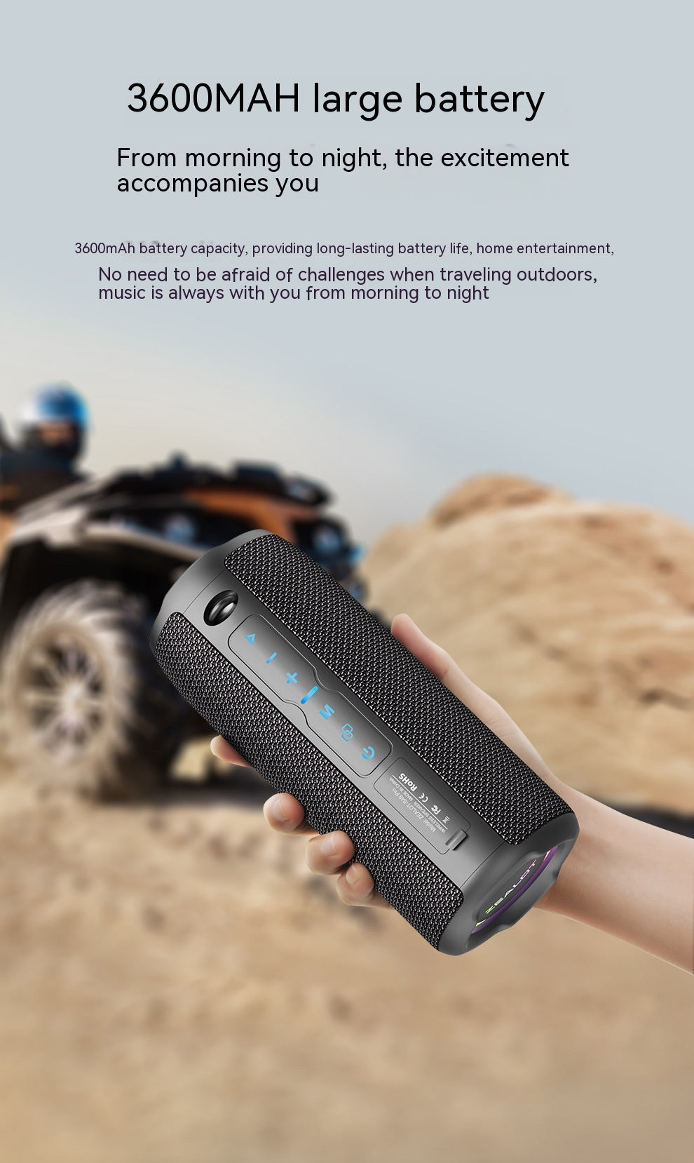 Outdoor Waterproof Vehicle-mounted S49Pro Wireless Bluetooth Speaker